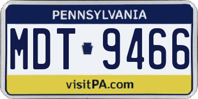 PA license plate MDT9466