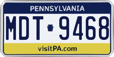 PA license plate MDT9468