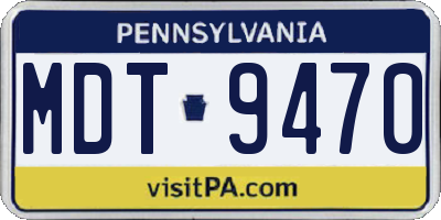 PA license plate MDT9470