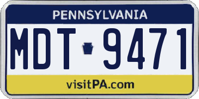 PA license plate MDT9471