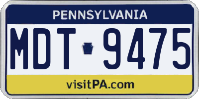 PA license plate MDT9475