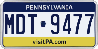 PA license plate MDT9477
