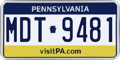 PA license plate MDT9481