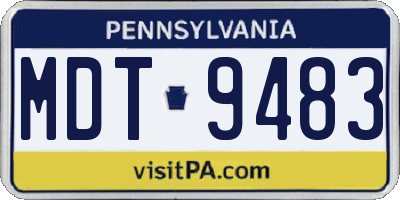 PA license plate MDT9483