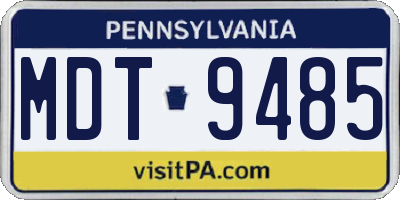 PA license plate MDT9485