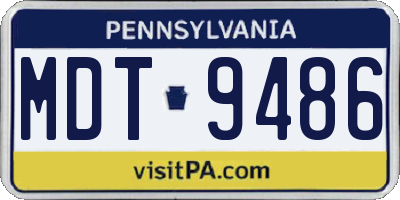 PA license plate MDT9486