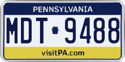 PA license plate MDT9488