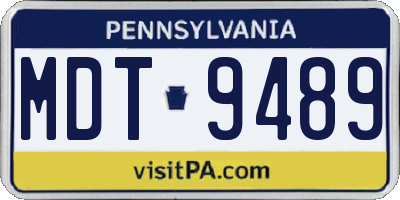 PA license plate MDT9489