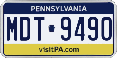 PA license plate MDT9490