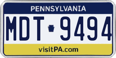 PA license plate MDT9494