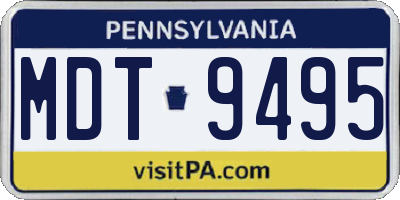 PA license plate MDT9495