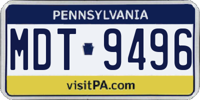 PA license plate MDT9496