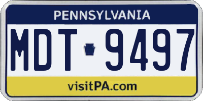 PA license plate MDT9497