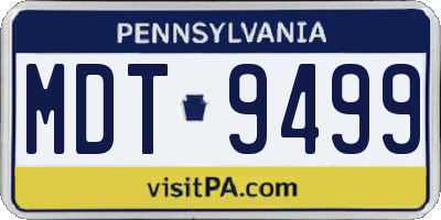 PA license plate MDT9499