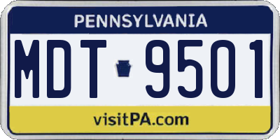 PA license plate MDT9501