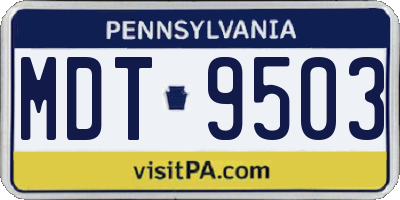 PA license plate MDT9503