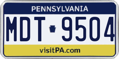 PA license plate MDT9504