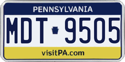 PA license plate MDT9505