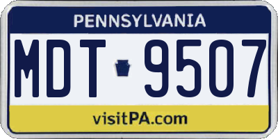 PA license plate MDT9507