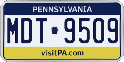 PA license plate MDT9509