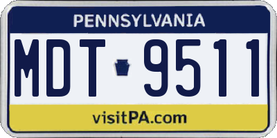 PA license plate MDT9511