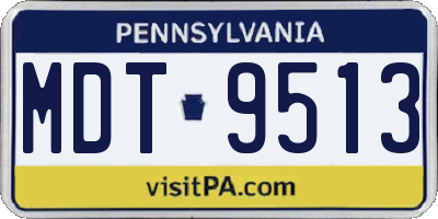 PA license plate MDT9513