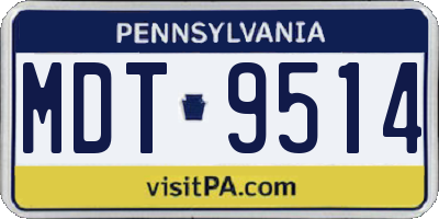 PA license plate MDT9514