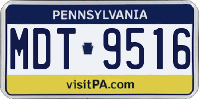 PA license plate MDT9516