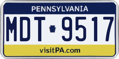 PA license plate MDT9517