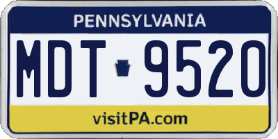PA license plate MDT9520