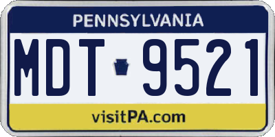 PA license plate MDT9521