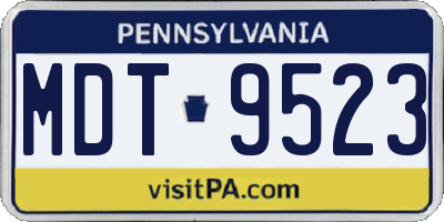 PA license plate MDT9523