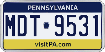 PA license plate MDT9531