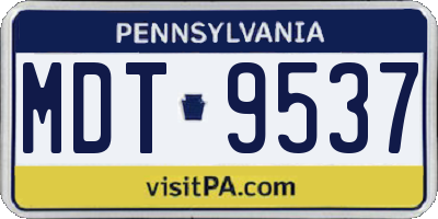 PA license plate MDT9537