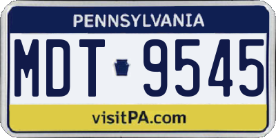 PA license plate MDT9545