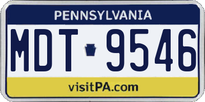 PA license plate MDT9546