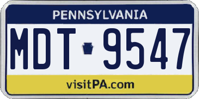 PA license plate MDT9547