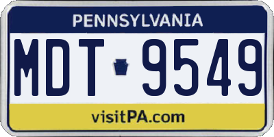 PA license plate MDT9549