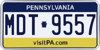 PA license plate MDT9557