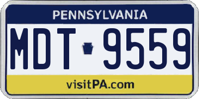 PA license plate MDT9559