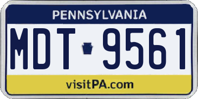 PA license plate MDT9561