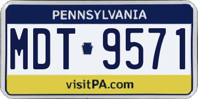 PA license plate MDT9571