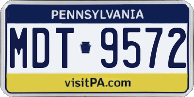 PA license plate MDT9572