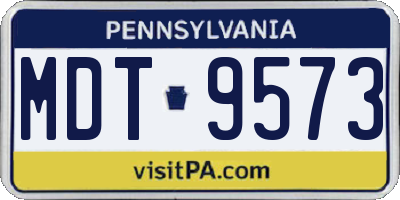 PA license plate MDT9573