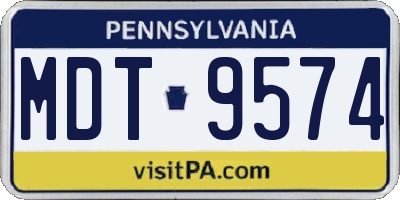 PA license plate MDT9574