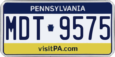 PA license plate MDT9575