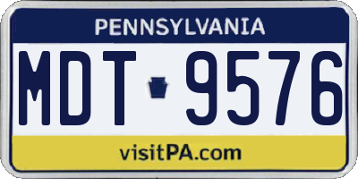 PA license plate MDT9576