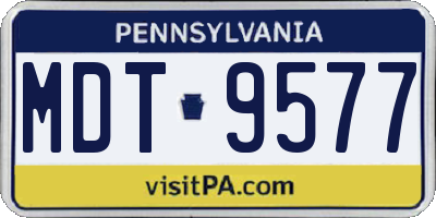 PA license plate MDT9577