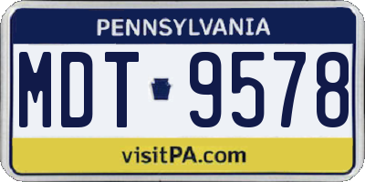 PA license plate MDT9578