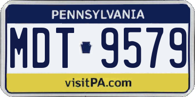 PA license plate MDT9579